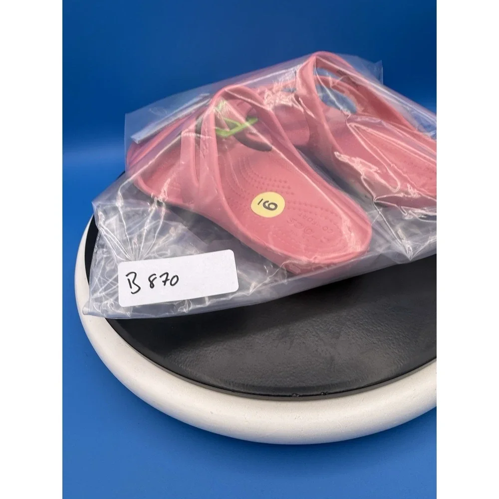 CROCS Kadee ll Womens Size 9 Electric Pink Strappy Comfort Slip On Sandals Shoes - Picture 11 of 11